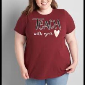 Lane Bryant Maroon Graphic Kids T-Shirt